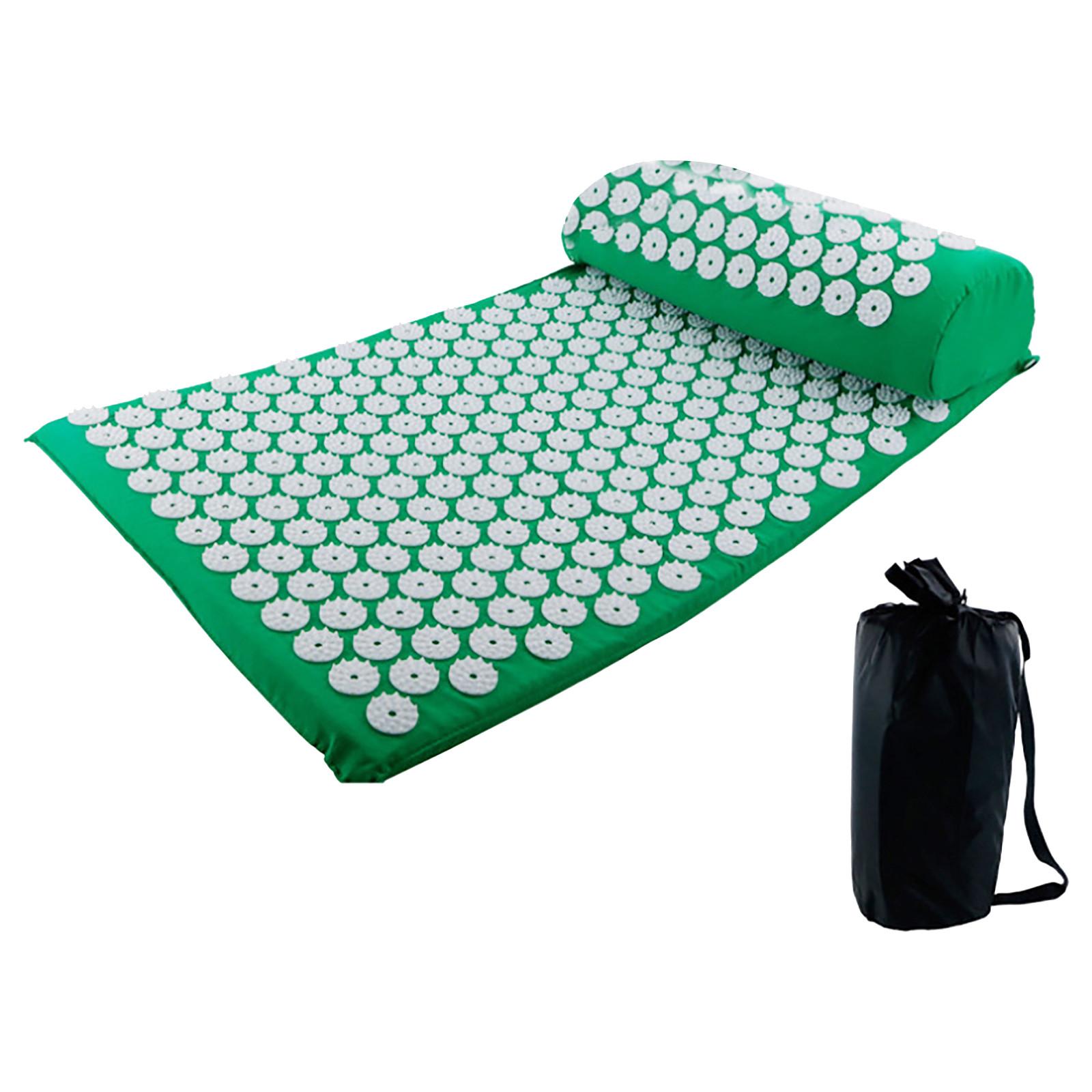 

Коврик для акупрессуры с подушкой. Набор для акупрессуры от болей в спине и шее, способствует кровообращению и снимает напряжение, с сумкой для переноски для мужчин и женщин.