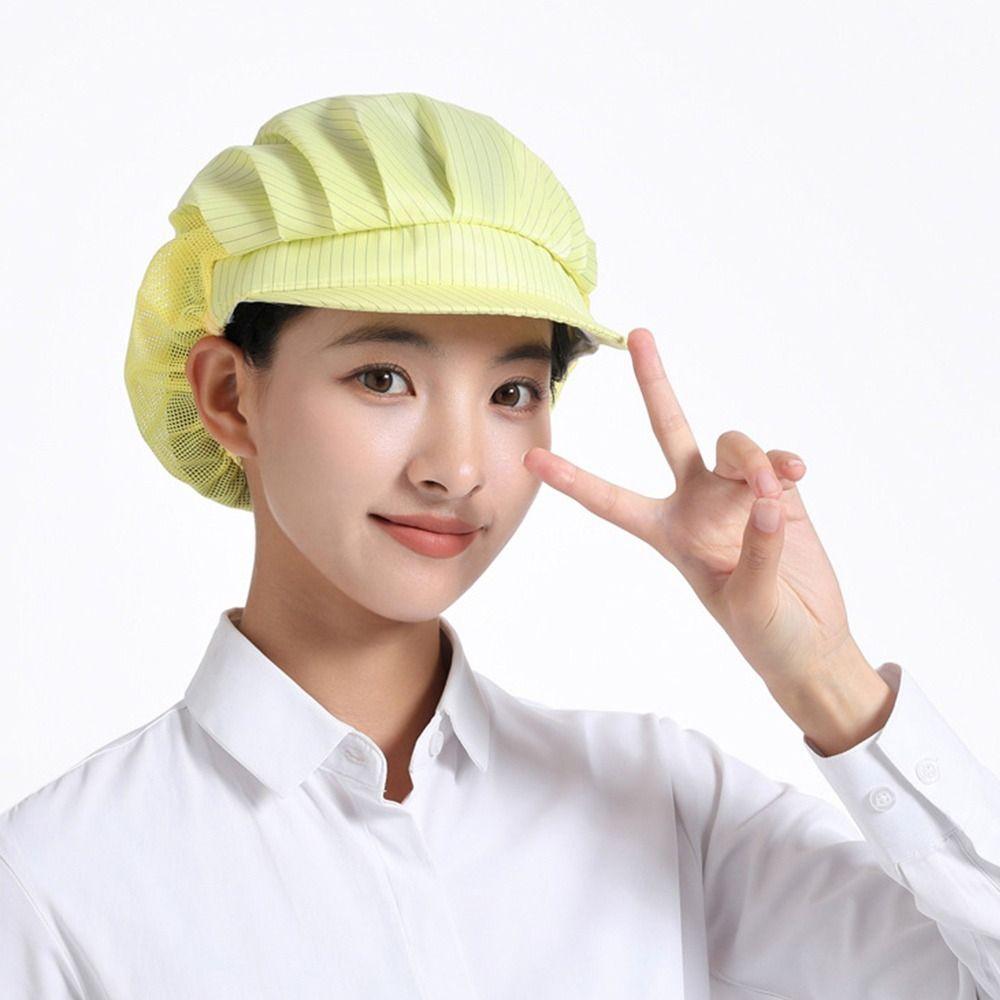 New Cotton Dust Proof Cap Lightweight Solid Color Mesh Cap Work Headband Canteen Catering