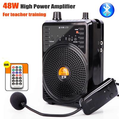 Microphone filaire/sans fil 48W, haut-parleur Bluetooth, amplificateur de classe pour enseignant, haut-parleur pour Guide touristique, carte TF, USB