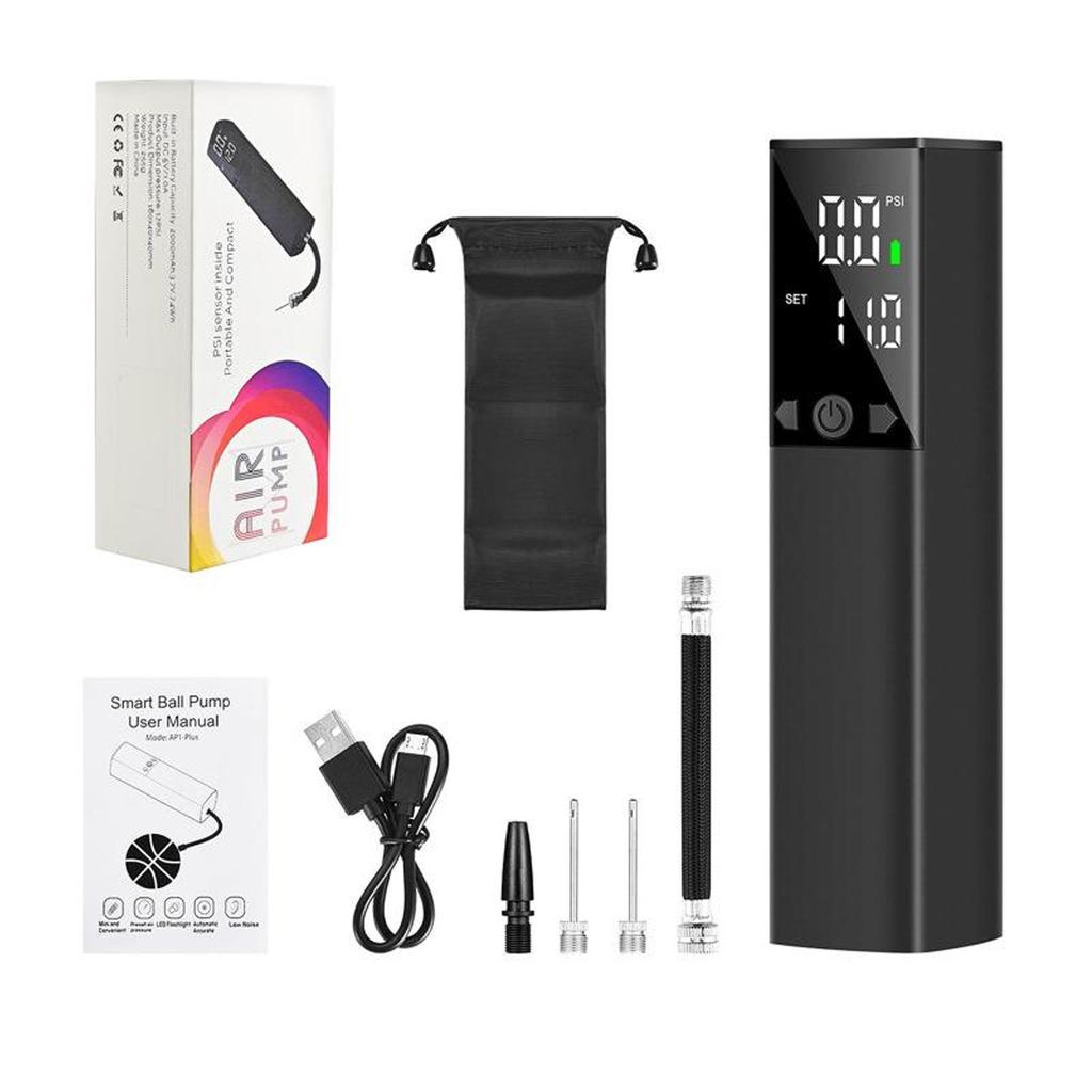 Electric Ball Pump Fast Inflation Low Noise Portable LCD Display USB Charging Air Pump For Balls