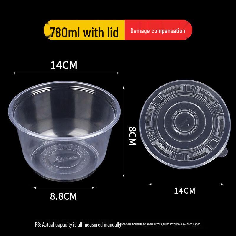 Thickened Disposable Corn Starch Soup Bowls with Lids