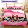3pcs The Powerpuff Girls2 Pattern Bedding Set Duvet Cover Set Includes Duvet Cover &pillowcases, Perfect All Season Bedroom Decoration & Gift