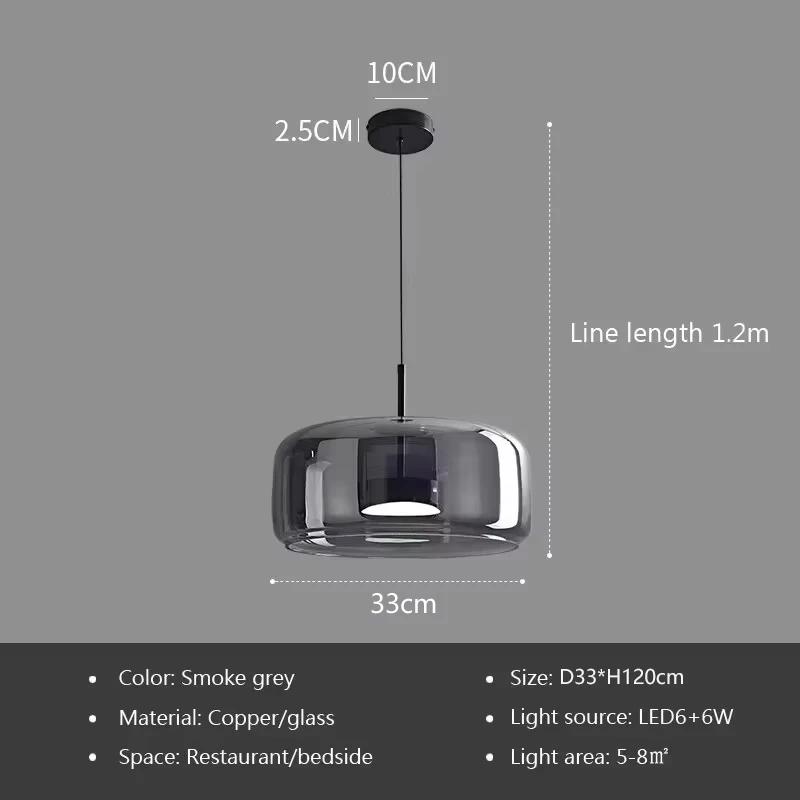 

LED Pendant Glass 3 Heads Amber Anthracite For Living Room Dining Table Hotel Bar Office Indoor Turn Decorative Lighting Fixture Warm light