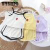 Girls Summer Suspender Suit Short-sleeved Shorts Children's Thin Vest Children's Clothing Wholesale Two Pieces Suspenders Shorts Set