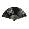 Dragon Folding Fan (Sensu) Men's 23cm Premium Cotton Fan Japanese Pattern Black Openwork Cloud Drago
