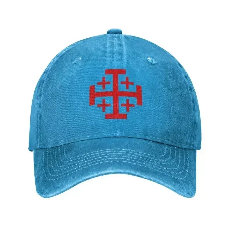 Individuelle Jerusalem Königreich Kreuz Baseballkappe Verstellbar Unisex Baumwolle Tempelritter Kreuzzüge Papa Hut Perforierte Unisex Snapback Kappen