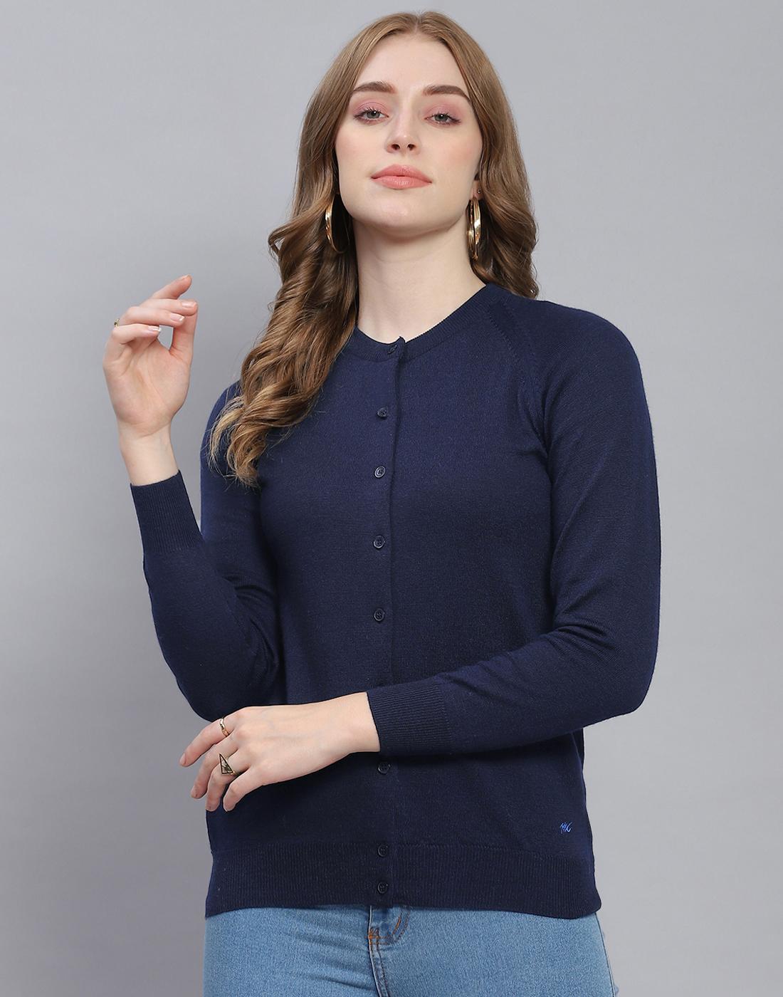 

Monte Carlo Navy Solid Round Neck Sweater XL тёмно-синий