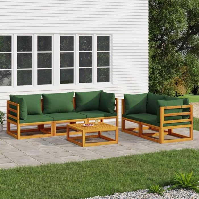 VidaXL Garden Lounge Set with Cushions 6 Pcs, Sofas with Backrest, Furniture Set with Coffee Table Patio Terrace, 3155317