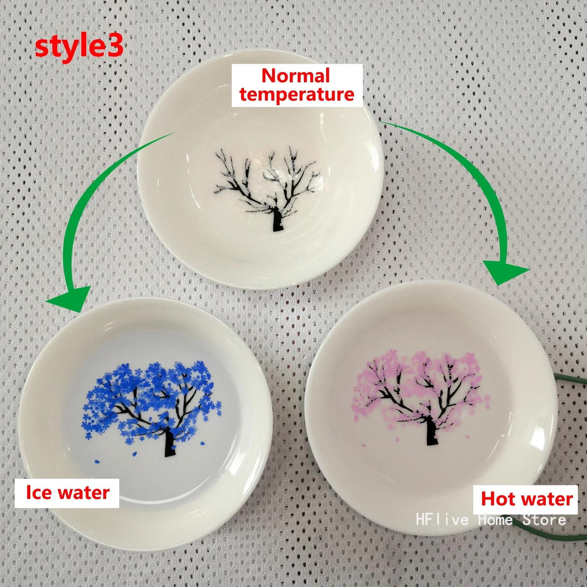 

Eastern-Inspired White Porcelain Kung Fu Tea Cups Time-Tested Craft & Water Transfer Printing Thermo-Sensitive Flower Pattern