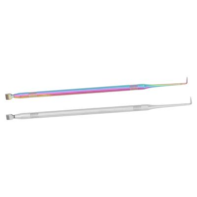 2 Stück B6 Wimperndauerwelle Lift Werkzeuge Gebogene Spitze Kurzer Kamm Edelstahl Wimperntrennstab Bunt