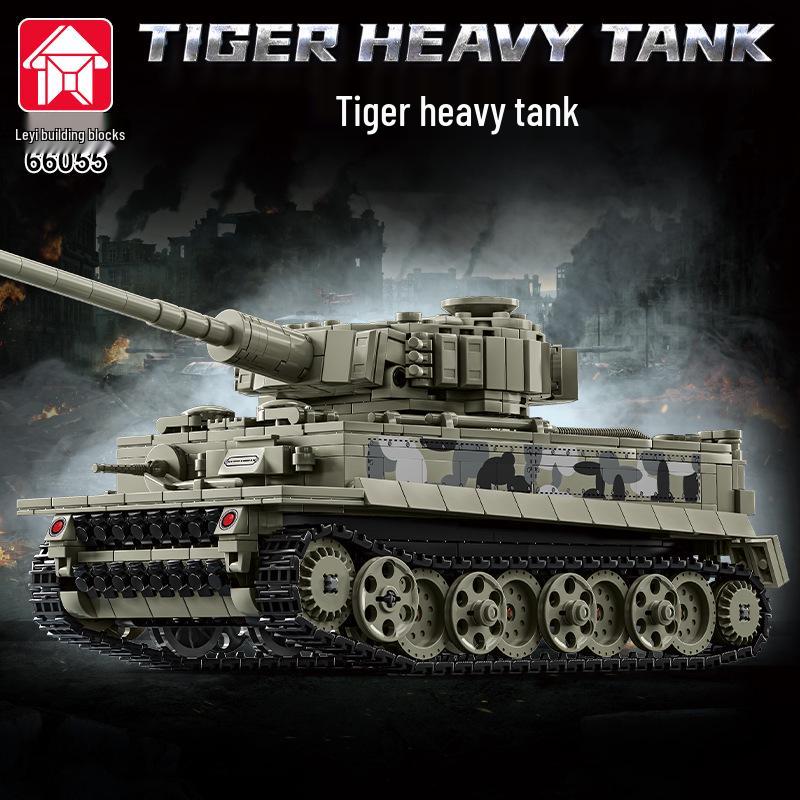 Leyi 66050-72 Leopard 2A7 Main Battle Tank Model - Advanced Military Building Blocks Toy for Boys.