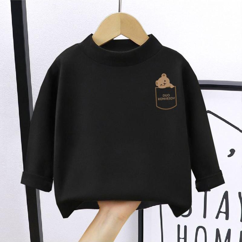 

Детский двухсторонний бархатный топ с полувысоким воротником и длинными рукавами для мальчиков и девочек 90 cm