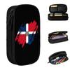 Dominican Republic Flag Pencil Cases Creative Pen Holder Bag Girl Boy Large Storage School Supplies Cosmetic Pencilcases