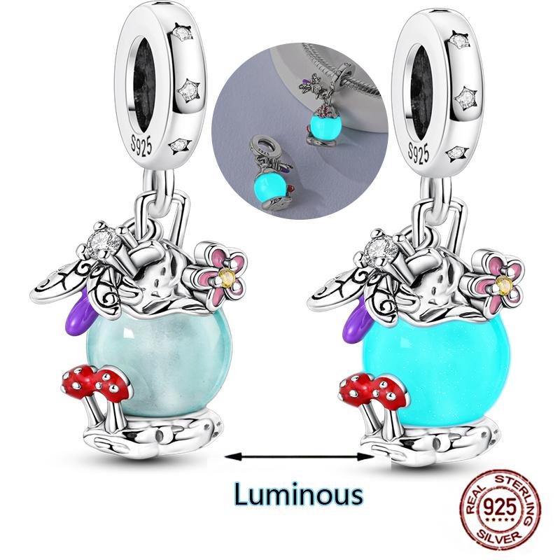 Charms Plata De Ley 925 copper Original Devil's Eye Perfume Bottle Bow Silicone Spacer Beads Women Bracelet DIY Zircon Pendants