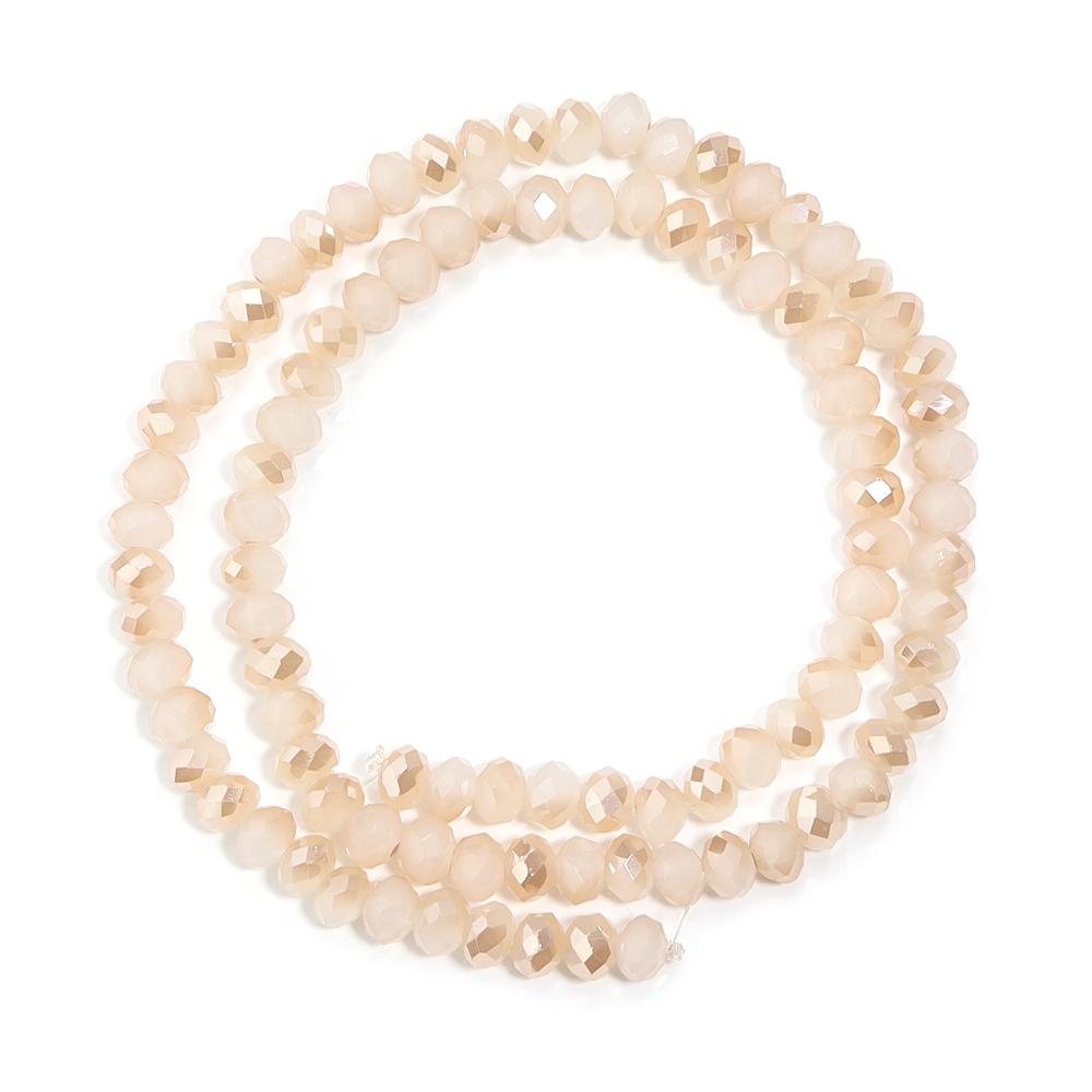 4/6/8mm Austria Faceted Crystal Beads White Jade Amber Glass Loose Beads For Jewelry Making DIY Bracelets Necklace Accessories