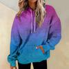 Women's Fashion Daily Versatile Casual Crewneck Sweatshirts Graphic Daily Long Sleeve Gradient Patchwork Printed Top Sweatshirts
