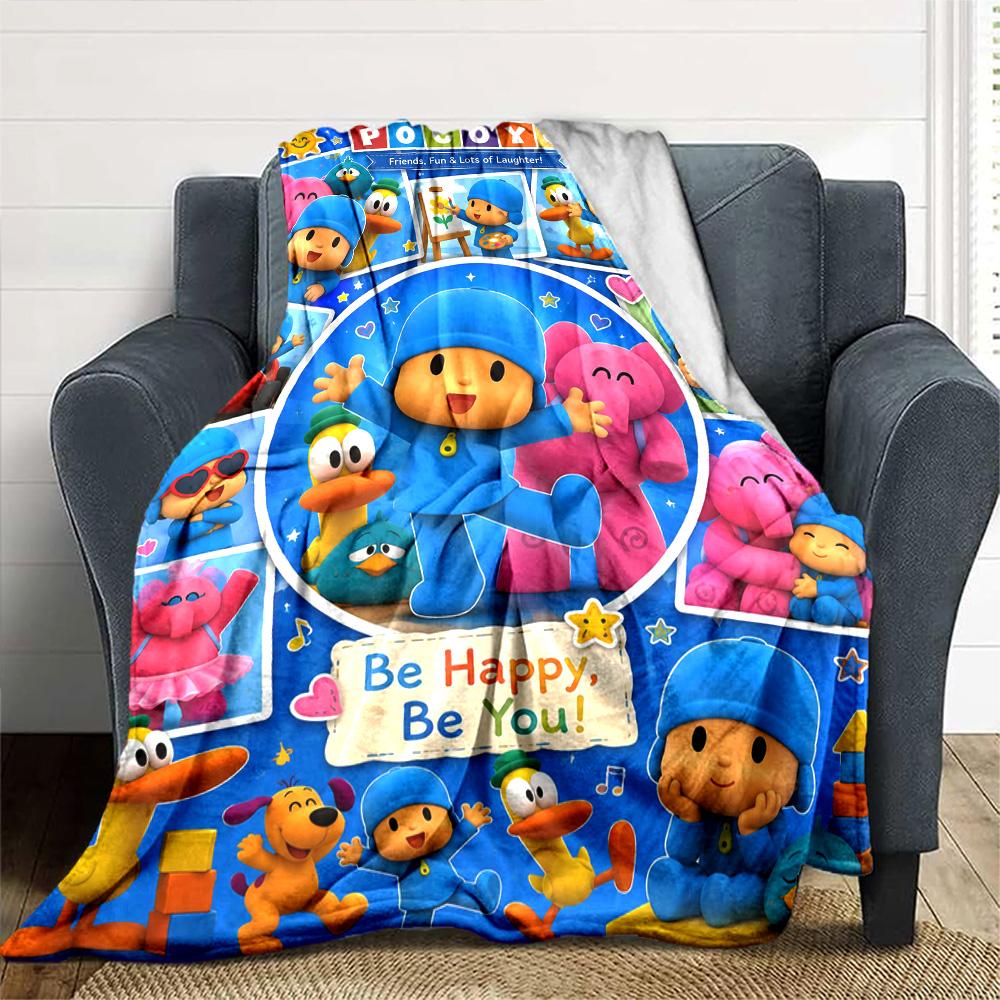 Coperta in Flanella con Stampa Cartone Animato Pocoyo Alta Qualità Calda Confortevole Coperta per Tutte le Stagioni Perfetta per Regali Decorazioni per la Casa