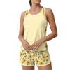 Women’s Sleeveless Tank Top and Shorts Set Sunflower Print Lightweight Relaxed Fit Casual Lounge Outfit for Summer
