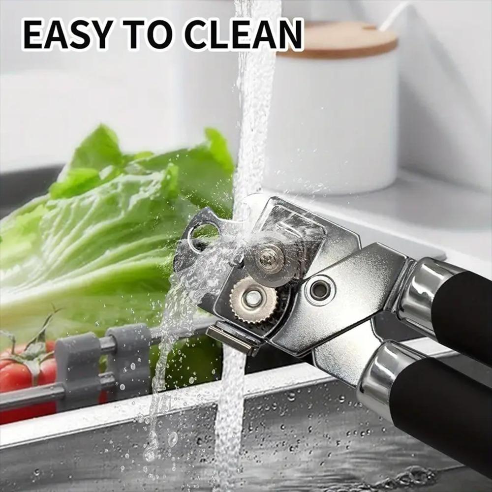 Can Opener Manual, Stainless Steel Handheld Can Opener, Comfortable Handle, Handheld Can Openers with Big Effort-Saving Knob
