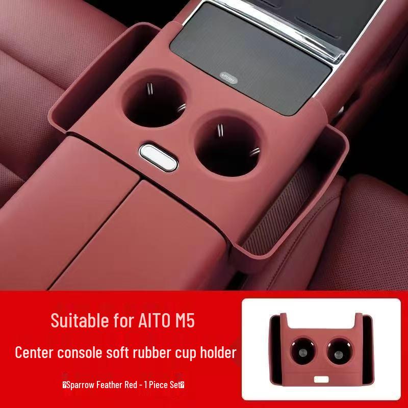 

AITO M5 Ultra Silicone Cup Holder & Coaster Storage Sleeve for Center Console, Interior Accessories for 25 Models.