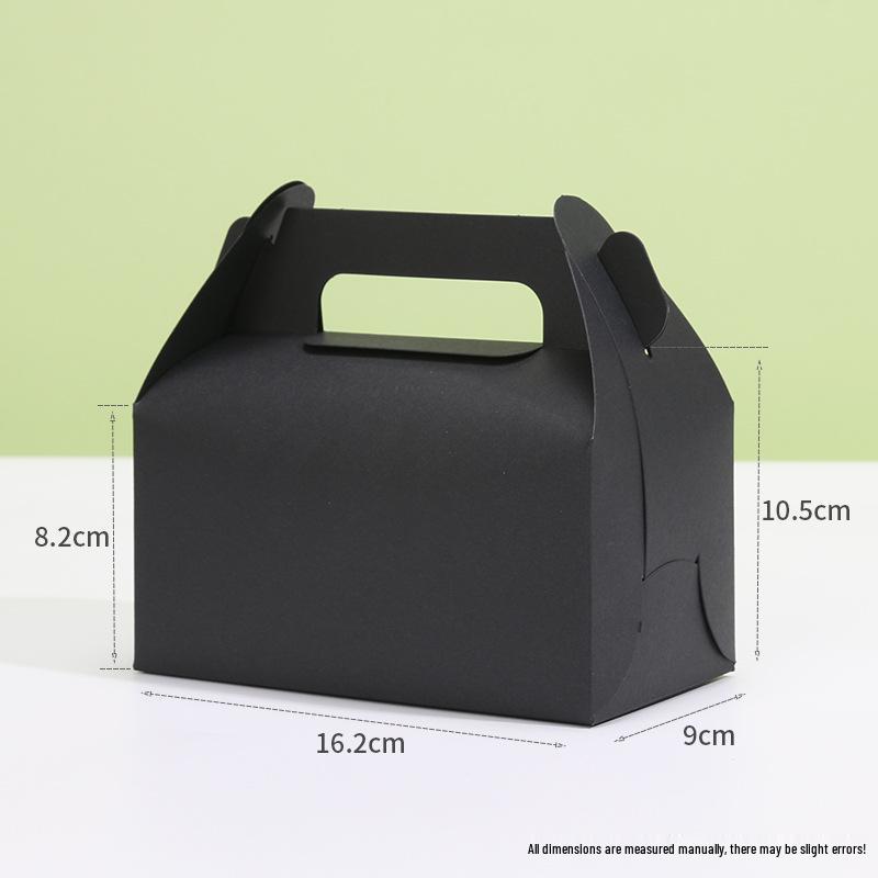 Handheld Kraft Paper Pastry Box for Desserts and Afternoon Tea