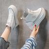 Leather Thick-soled High-top Women's Shoes 2025 Autumn Winter New Fashionable Zipper Height Increased 8cm Casual Sneakers Shoes