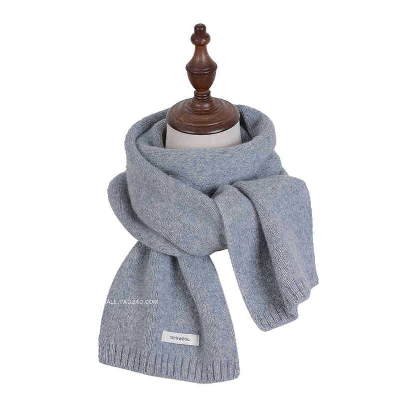 

Австралийский 100% шерстяной шарф женский зимний однотонный теплый хаки ретро-стиль колледжа американский шарф мужской Tide серый