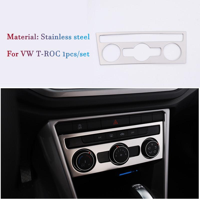 For Volkswagen VW T-Roc T ROC 2017-2022 Air Condition Switch Cover Decorative Frame Car Interior Stainless steel Accessories