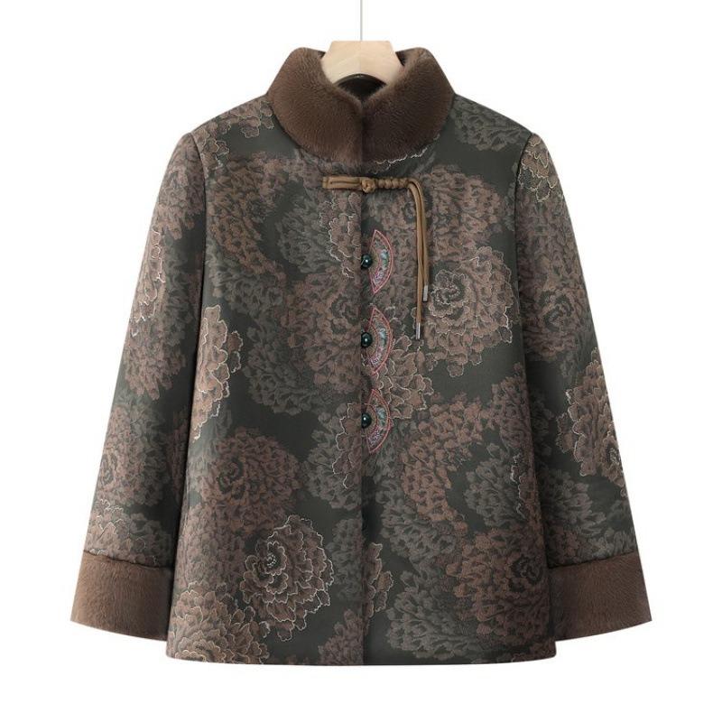 

Старое зимнее пальто, набитая и утолщенная хлопковая одежда, пожилая женщина, стеганая куртка в стиле тан 5XL [recommended 150-80kg] армия зеленый