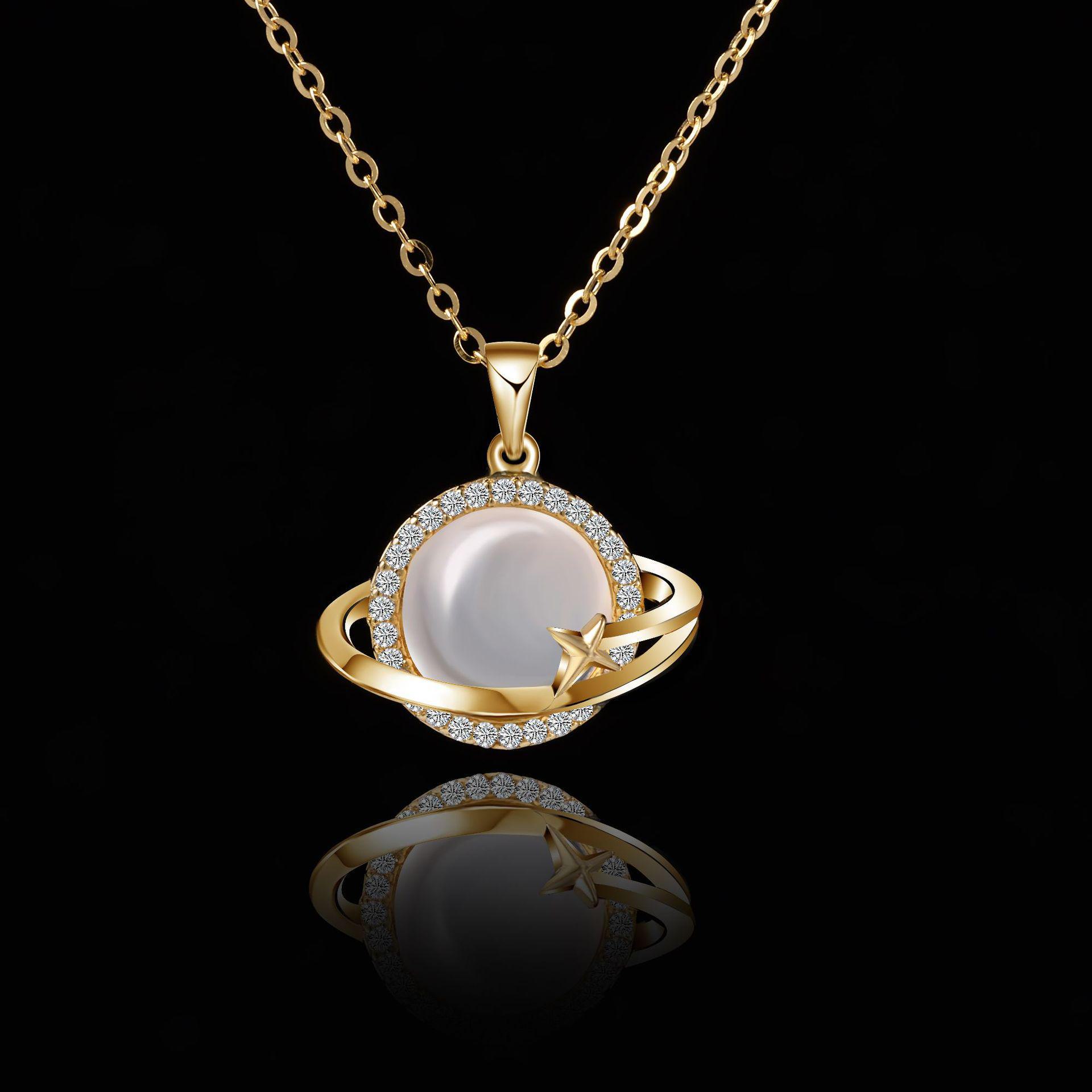 

Подвеска «Планета» из стерлингового серебра 925 пробы для женщин – элитное, роскошное, невыцветающее ожерелье YD-7055BJ золотой