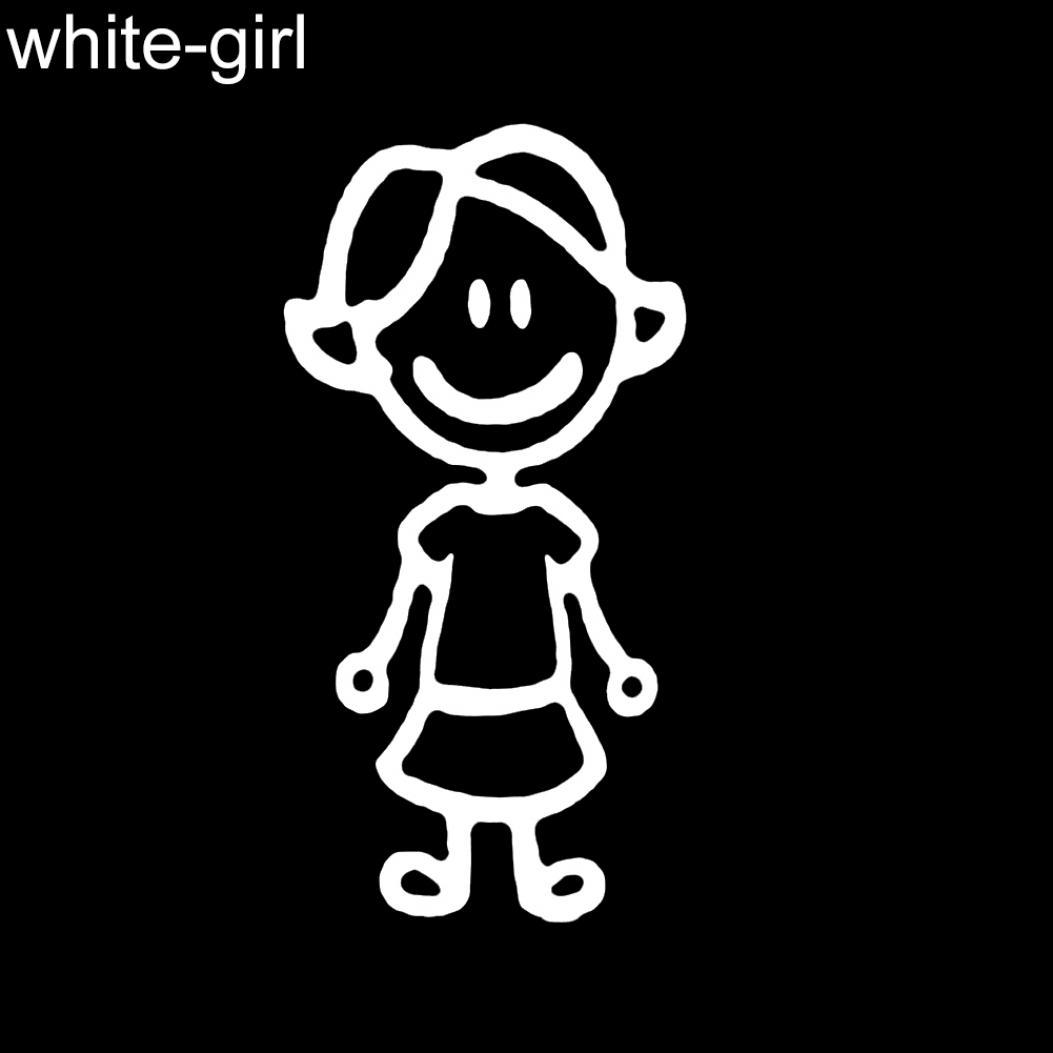 

Забавная фигурка члена семьи, собака, кошка, декор автомобиля, наклейка, наклейка для окна, двери