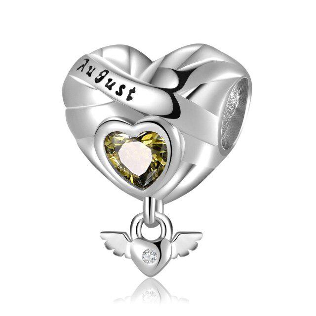 Birthstone Charms Beads January To December Cz Charms Dangle Angel Wings Fit Original Designer Bracelets Birthday Jewelry