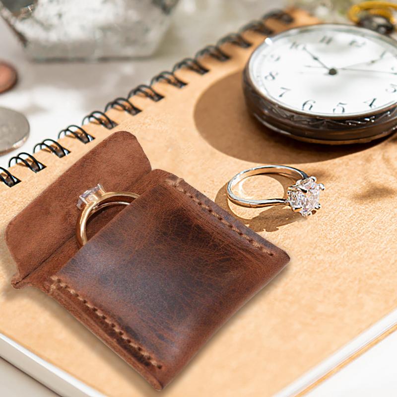 Eheringbeutel Kleiner Ring Lederbeutel Eheringhalter Ringbox Ringetui Tragbarer Ringbehälter Dekorative Tasche Für