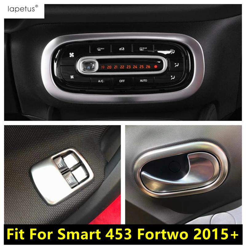 Armrest Window Lift Button / Handle Bowl / Central Middle AC Air Panel Cover Trim Accessories For Smart 453 Fortwo 2015 -