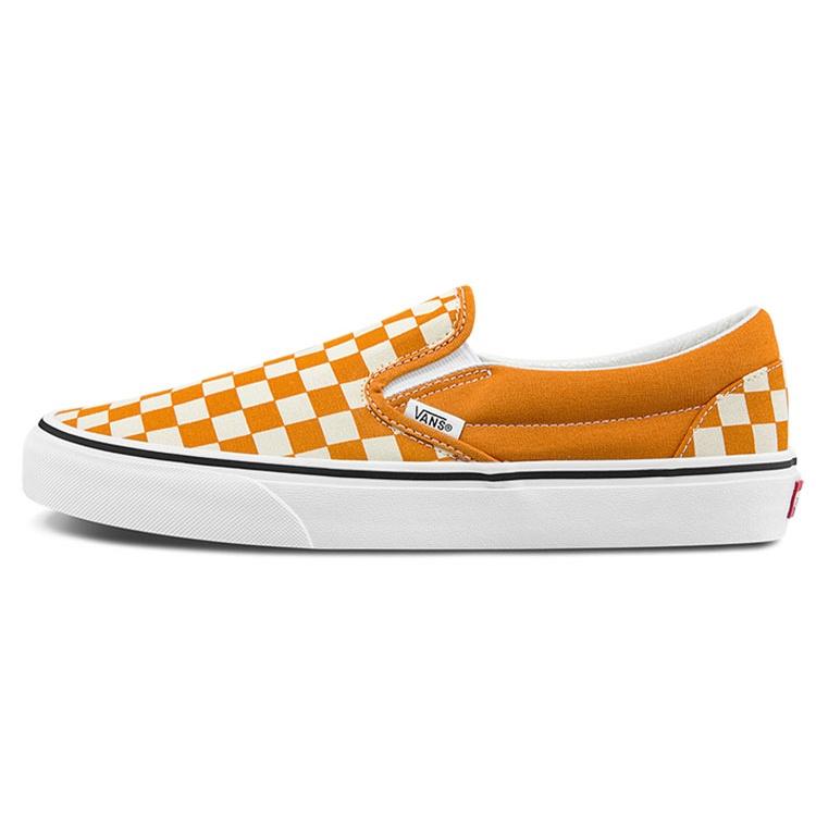Vans Unisex Checkerboard Classic Slip-On Sneakers Yellow/White Men s VN0A5JMH8LF