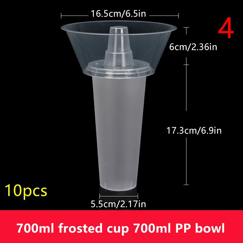 10/50Pcs Disposable Plastic Cup Drink Snack Cup Bowl Bubble Milk Tea Fruit Portable Cups Desserts Fondue Cup Adults Kids