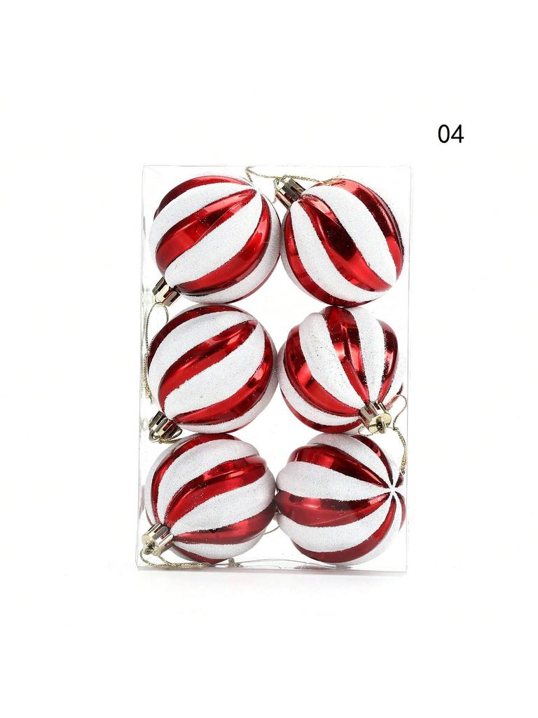 6pcs/Lot 6cm/2.4Inch Christmas Tree Decoration Color Hollow Balls Ornaments Hang Bauble Ball For Home Bar Party Decoration