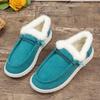 Fashion Aphixta Furry Warm Flats Shoes Women Cotton Fabric Blue Loafers Shoes Woman Flat With Student Footwear Size 43