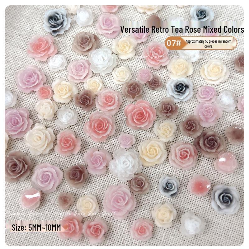 Ретро Камелия Смола Аксессуары для ногтей: Смешанные размеры