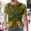 2022 Summer Latest 3d Printing Tarot style Men's Fashion Harajuku Short-Sleeved O-Neck Men's Oversized T-Shirt Men clothing Tops
