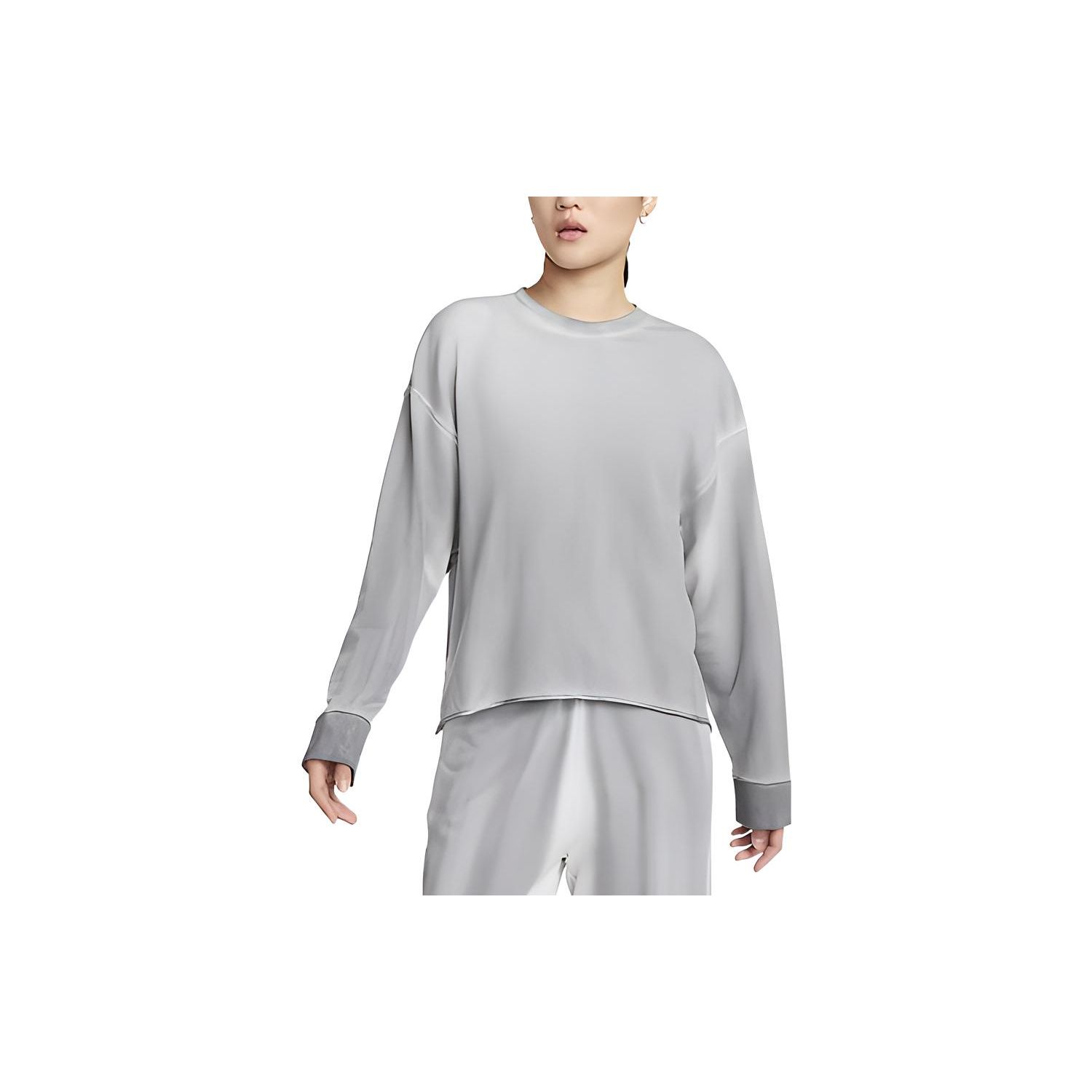 

Nike Сплошной цветной логотип с принтом Спортивная толстовка с круглым вырезом Женская толстовка Серая DN3710-060 M