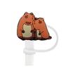 Cute Capybara 10mm Straw Cap Compatible with Stanley Cup Accessories Decoration Dustproof Straw Stopper Silicone Straw Cap