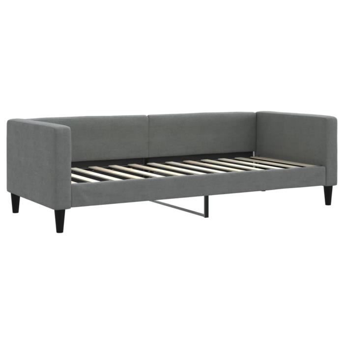 VidaXL Lit de jour avec matelas gris foncé 80x200 cm tissu 3196556