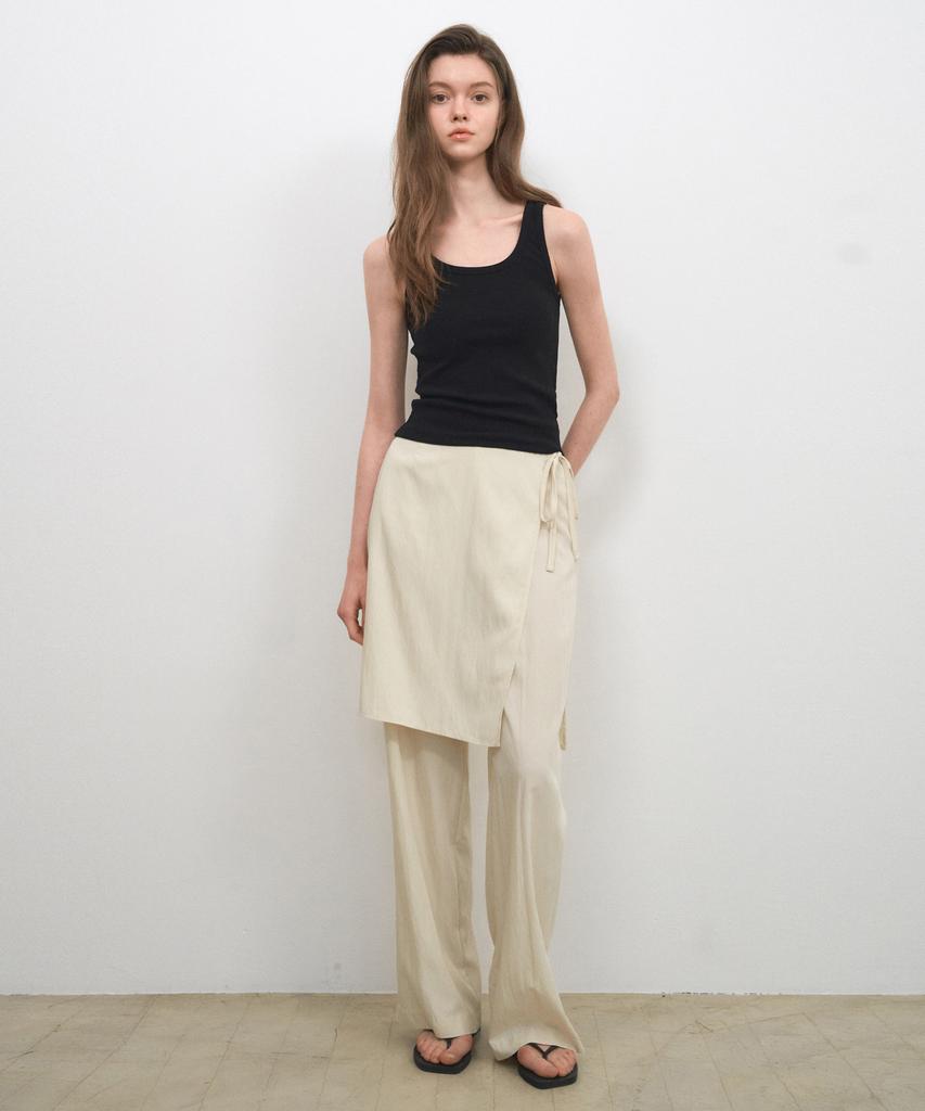 Wednesday Oasis For Woman Daisy Layered Wrap Skirt Pants_Cream(W25-Pt17)