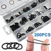 200 Stück Gummi-O-Ring-Set Dichtungen in Box Dichtband Elastisches Band O-Gummi-Ringe Set Wasserdichte Dichtungen Dichtungs-Kombinationsset