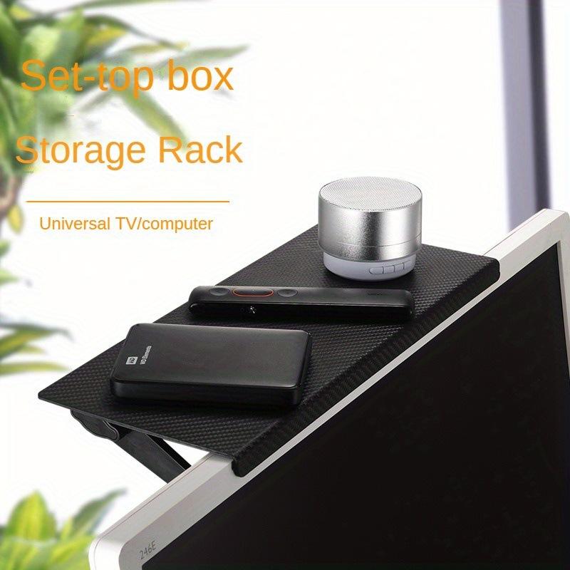 1 Stück TV-Bildschirm-Oberseite-Aufbewahrungsregal Verstellbares Monitor-Aufbewahrungsregal Computer-Schreibtisch-Displayständer TV-Router-Aufbewahrungsregal Organizer