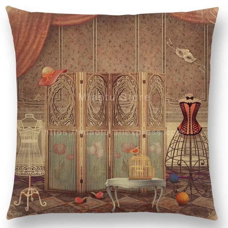 Latest Mysterious Imagine Animals Cushion Cover Forest Raven Fantasy Clouds Sky Moon Stars Earth Dream Girl Prints  Pillow Case