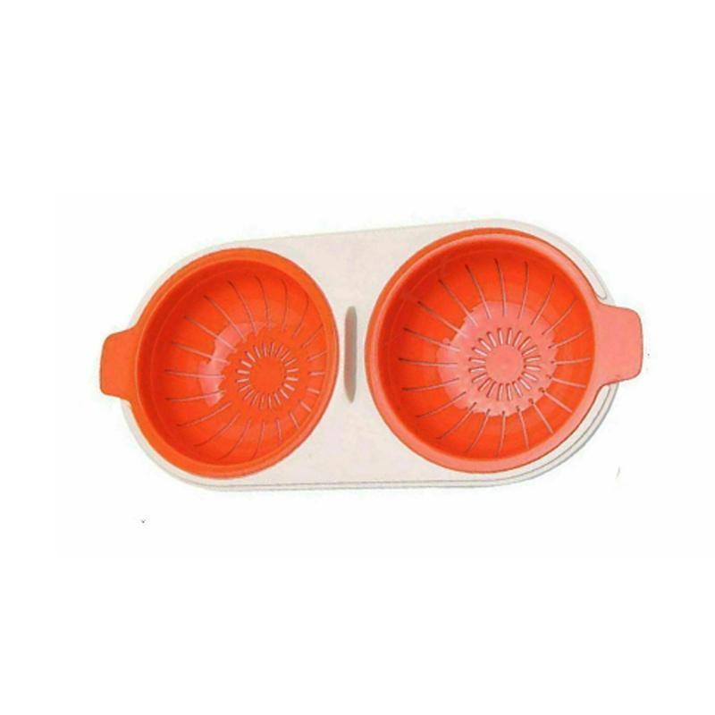 Double Cup Microwave Perfect Eggs Poacher Free Cookware Egg Steamer Cooker