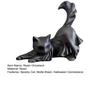 Ghost Black Cat Ornament Resin Halloween Ghost Cat Figurine Spooky Kitty Desktop Sculpture Gift for Cat Lovers