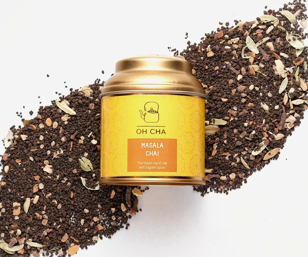 OH CHA - Masala Tea | Kadak CTC Tea with Natural Ingredients like Cardamom, Cinnamon, Ginger, Clove and Black pepper | Premium Black tea for your D